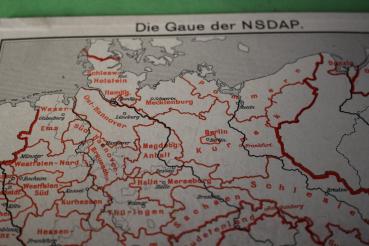 Preview: Karte auf Pappe - Die Gaue der NSDAP