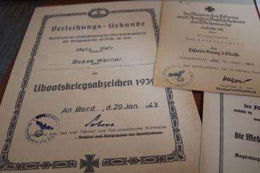 five repro certificates, various awards