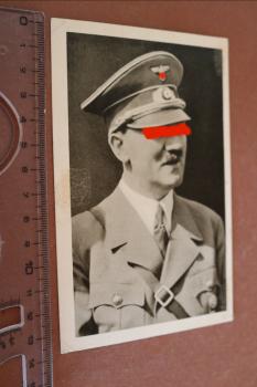 AK portrait of the Führer - special postmark Hamburg launched battleship Bismarck