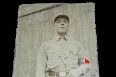 Preview: altes Glasnegativ - Portrait SA-Mann