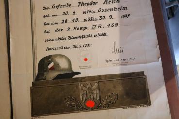 Preview: two large decorative certificates of a soldier in the 109th Infantry Regiment