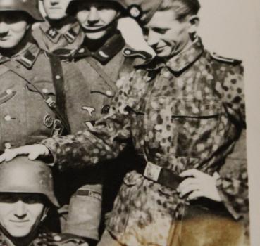 Preview: tolles altes Foto - Gruppe SS Soldaten -  Erbsentarn - Dänemark 1944