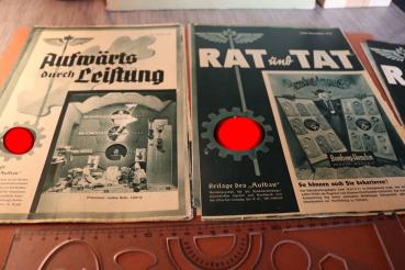acht Zeitschriften-Beilagen des Aufbau - Aufwärts durch Leistung und Rat und Tat 1934/35