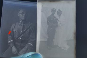 Preview: 12 alte Negative eines SA-Mannes - Gruppe , Portrait usw.