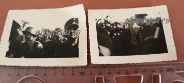 zwei alte Schnappschüsse - Besuch Adolf Hilter und andere in ???
