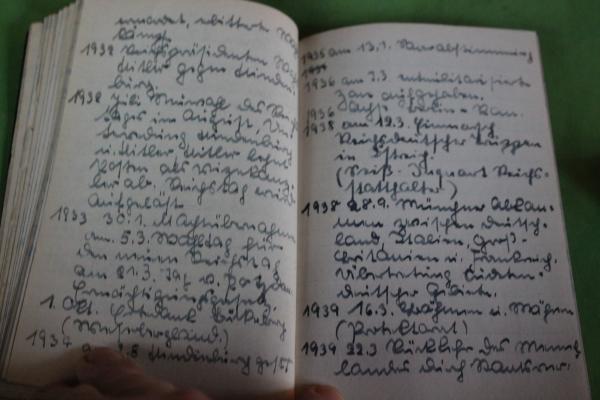 handgeschriebenes Lieder-, Tagebuch, Notizbuch R.A.D. Zeit