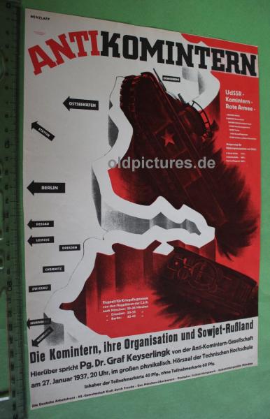 Flugblatt / Plakat ?  Anti-Komintern - Gesprächsabend - München 1937