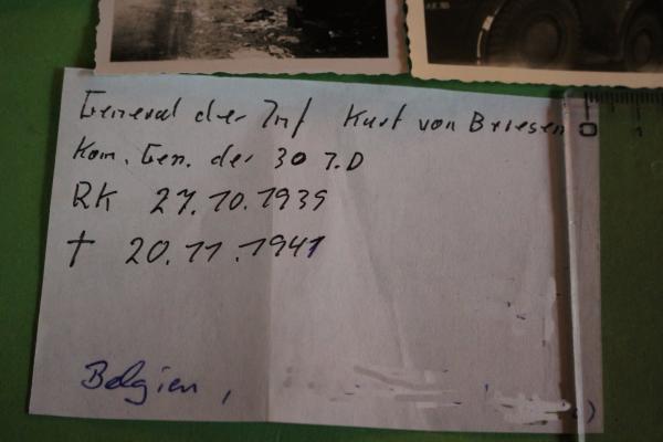 35 alte Fotos - General der Inf. Kurt von Briesen - Vormarsch Belgien