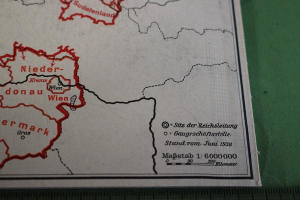 Karte auf Pappe - Die Gaue der NSDAP