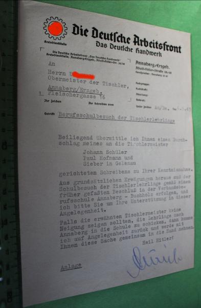 alter Brief - Briefkopf der D.A.F. Annaberg / Erzgebirge