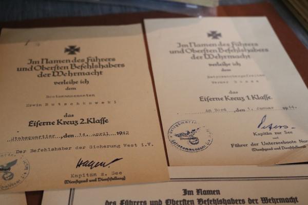 five repro certificates, various awards