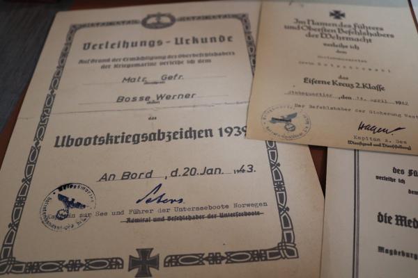 five repro certificates, various awards