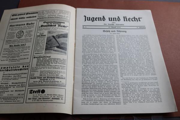 Heft  Jugend und Recht  Ausgabe 8 von 1934 des BNSDJ
