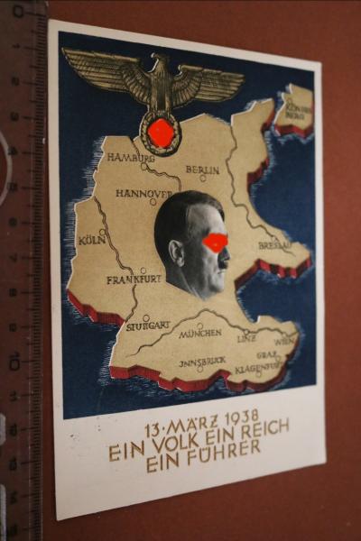Postkarte - 13. März 1938 Ein Volk Ein Reich Ein Führer - Repro