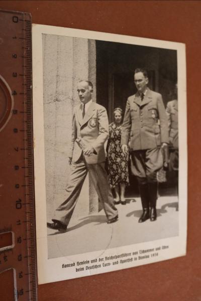 AK Konrad Henlein u. Reichssportführer von Tschammer und Osten - Sportfest Breslau 1938