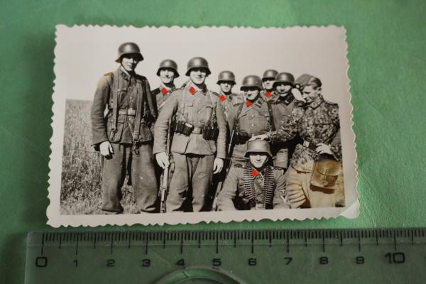 tolles altes Foto - Gruppe SS Soldaten -  Erbsentarn - Dänemark 1944