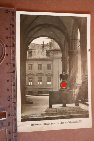 alte Karte Mahnmal in der Feldherrnhalle München  30-40er Jahre