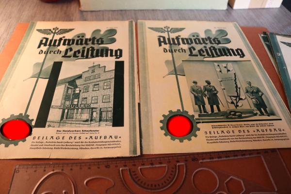 acht Zeitschriften-Beilagen des Aufbau - Aufwärts durch Leistung und Rat und Tat 1934/35