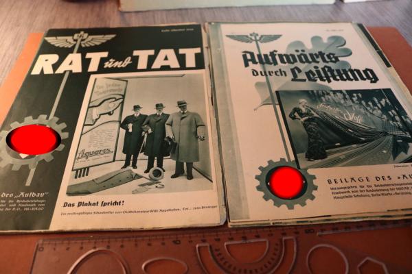 acht Zeitschriften-Beilagen des Aufbau - Aufwärts durch Leistung und Rat und Tat 1934/35