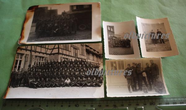 fünf Fotos - SS-Männer -  Gruppenfoto - Totenkopf Abteilung