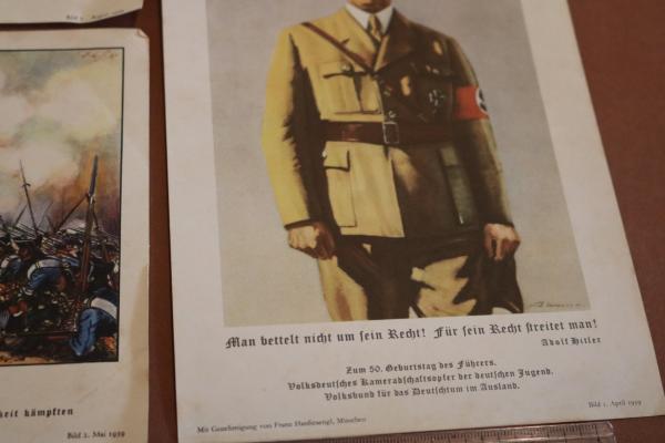 drei Sammelbilder - Quittungsbilder ?? Volksbund für das Deutschtum im Ausland  Adolf Hitler und andere