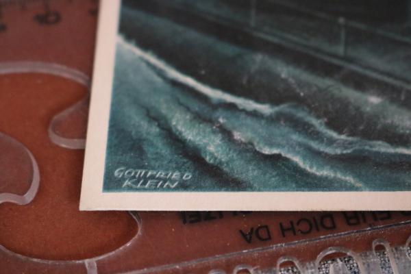 Postkarte Gottfried Klein - aufgetauchtes U-Boot - Die deutsche Wehrmacht