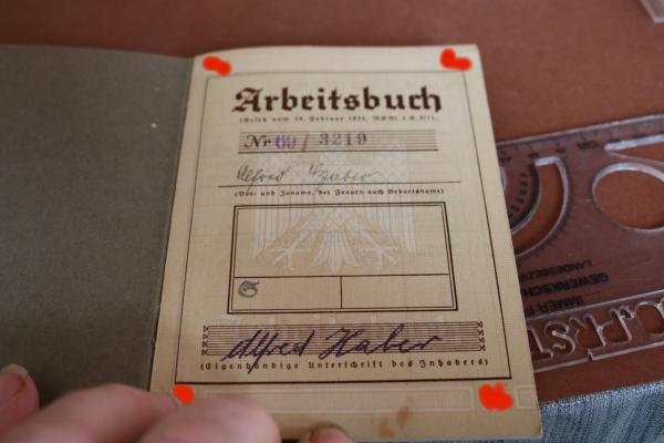 Arbeitsbuch Deutsches Reich Schneidemühl + Merkblatt