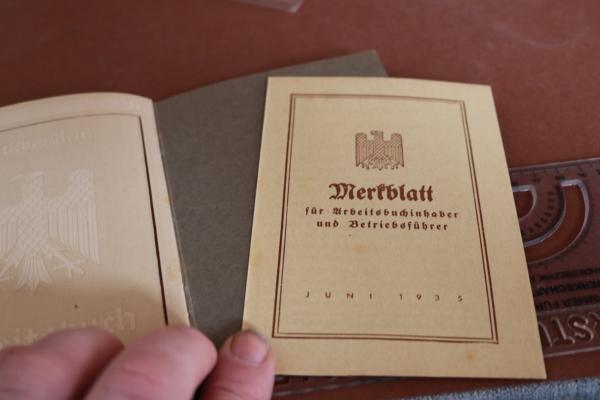 Arbeitsbuch Deutsches Reich Schneidemühl + Merkblatt
