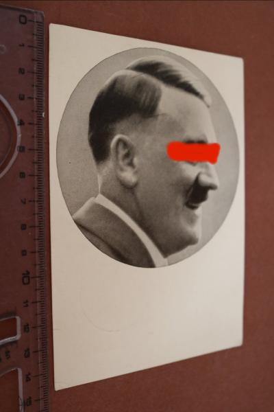Postcard - Portrait of Adolf Hitler round
