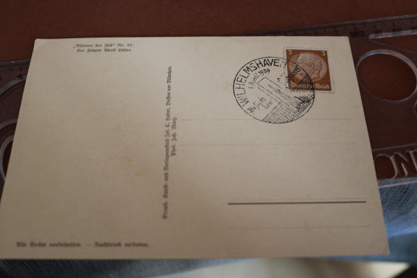 Postcard - Portrait of Adolf Hitler round