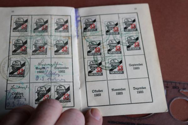 Mitgliedsbuch  Der Stahlhelm  - Kobulten Ortelsburg Ermland-Masuren 1931