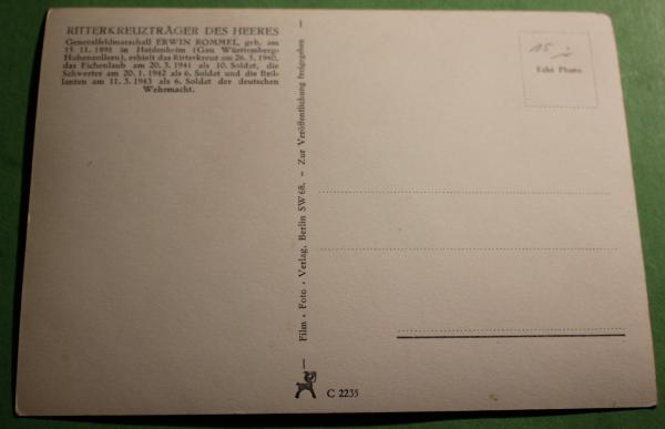 Foto-AK - Generalfeldmarschall Rommel  mit Tropenhelm