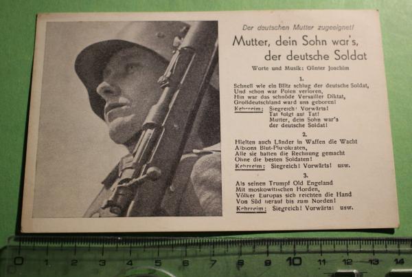 Liedkarte - Mutter, dein Sohn war´s , der deutsche Soldat