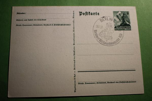 AK - Wir danken unserem Führer - Sonderstempel Berliner Weihnachtsmarkt 1938