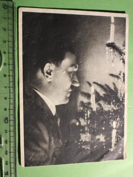 alte AK - Profil A. Hitler am Weihnachtsbaum - 1944