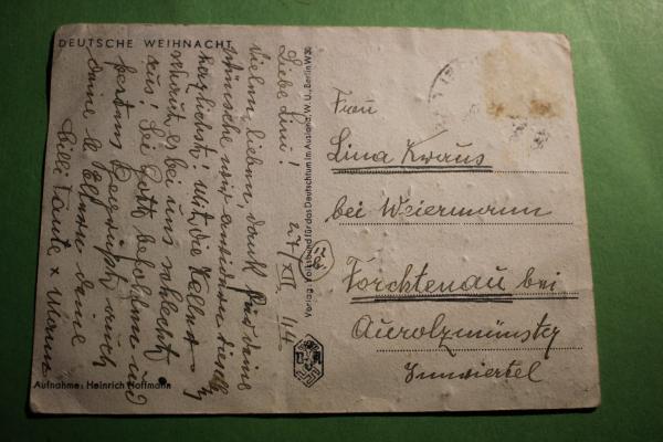 alte AK - Profil A. Hitler am Weihnachtsbaum - 1944