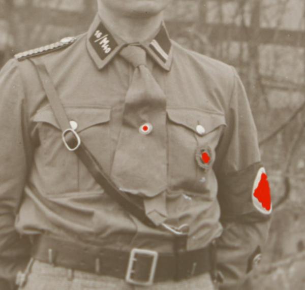 altes Negativ - NSKK Rottenführer mit Parteiabzeichen und SA Sportabzeichen  16/M40