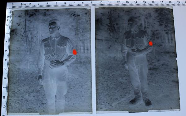 zwei alte Glasnegative - S.A. Mann