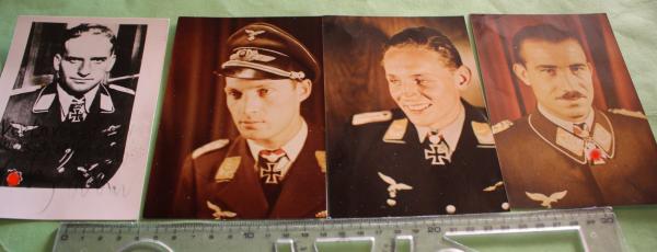 vier tolle Portraits RKTräger Luftwaffe Galland usw. neuzeitliche Abzüge