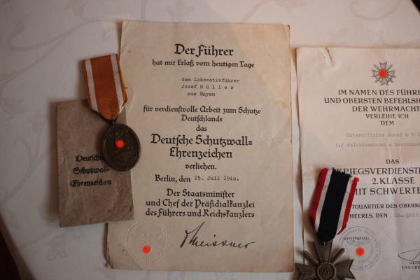 Estate of locomotive drivers of the Wehrmacht field railway - Ortden, certificates, photos, etc